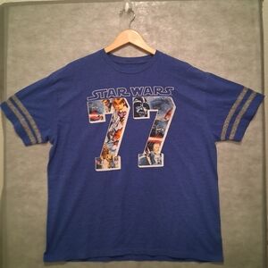 Men's Star Wars T-shirt Retro Graphic '77 : Size XL : Blue